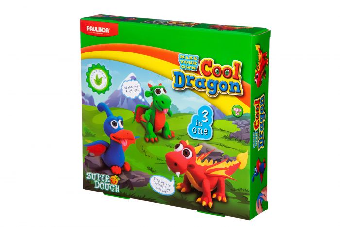 Маса для ліплення Paulinda Super Dough Cool Dragon Дракони 3 в 1 PL-081554