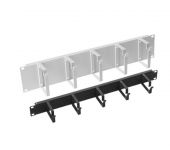 Кабельний орг. MIRSAN 19" 2U 5 кілець, RAL 9005