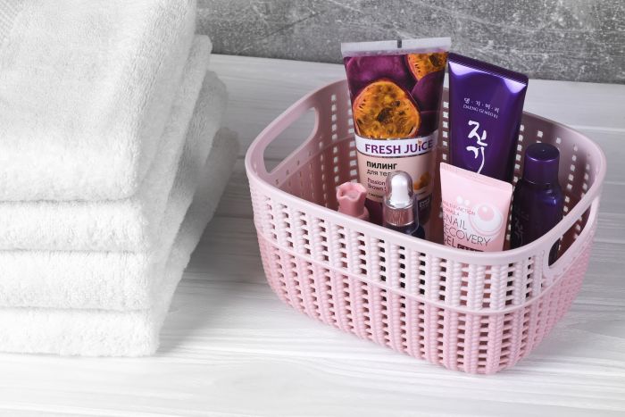 Корзинка плетена Ardesto Sweet Home, 6.8 л, 286*215*150 мм, рожевий, пластик