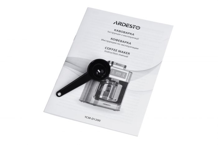 Кавоварка Ardesto YCM-D1200 - крапельна/ 1.2 л/ дисплей/ вбуд. кавомолка