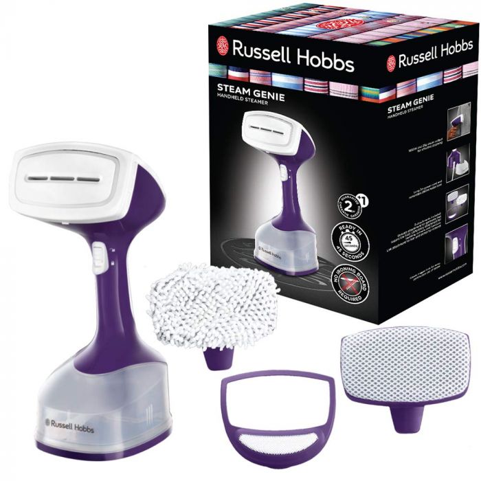 Відпарювач Russell Hobbs компактний Steam Genie, 1650Вт, 220мл, постійна пара - 25гр, нерж. сталь, фіолетовий
