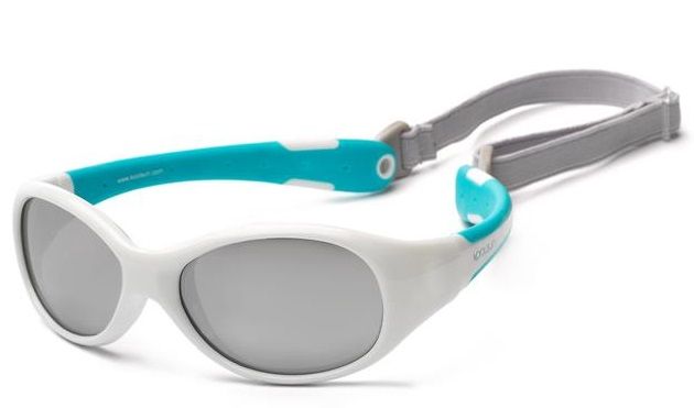 Дитячі сонцезахисні окуляри Koolsun KS-FLWA000 біло-бірюзові серії Flex (Розмір: 0+)