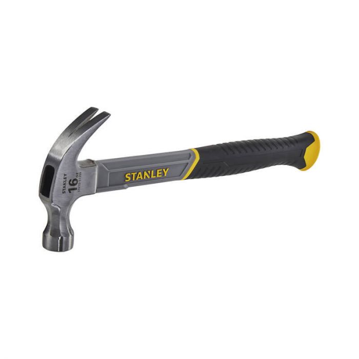 Молоток столярний Stanley "Fiberglass", 450г, рукоятка зі скловолокна прогумована, цвяходер
