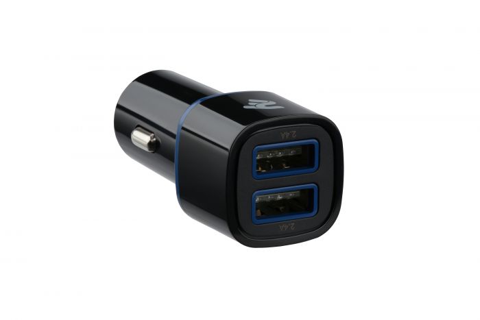 Автомобільний ЗП 2E Dual USB Car Charger 2.4A&2.4A, black