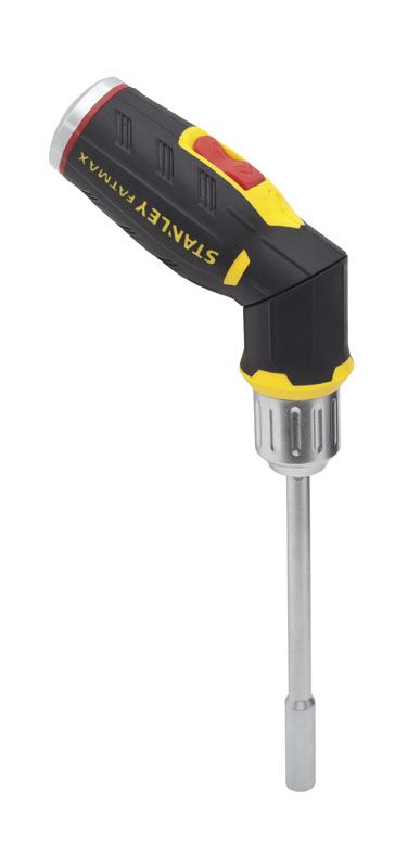 Викрутка Stanley "FatMax", бітотримач реверсний 1/4", зберігання біт у рукоятці, 12 біт, SL, PH, PZ, Torx