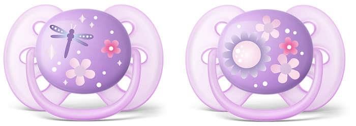 Пустушка для дівчаток Avent Ultra Soft Ортодонтична 2 шт 6+ SCF227/22