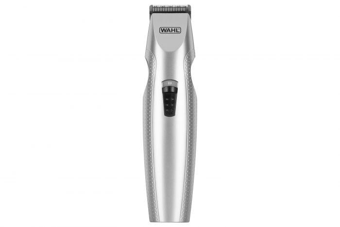 Тример WAHL Mustache & Beard, для бороди і вусів, 3хАА, роторний мотор, насадок-4, тример для носа, підставка, сталь, сірий