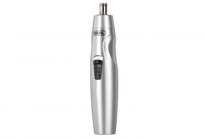 Тример WAHL Mustache & Beard, для бороди і вусів, 3хАА, роторний мотор, насадок-4, тример для носа, підставка, сталь, сірий