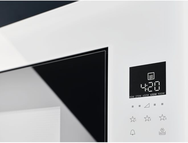 Мікрохвильова піч вбудована Electrolux KMFE264TEW, 25 л, 900 Вт, електрон. керування, Білий