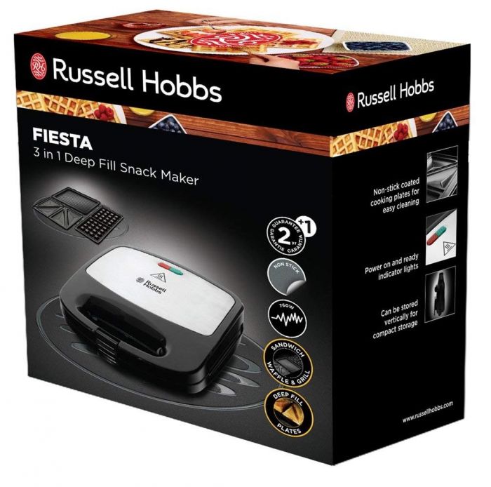 Мультимейкер 3в1 з глибокими пластинами для бутербродів Russell Hobbs 24540-56 Fiesta
