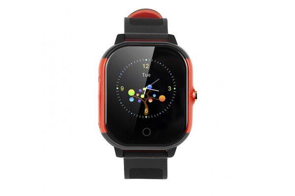 Дитячий GPS годинник-телефон GOGPS ME К23 чорний з червоним