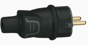 Вилка силова Legrand 2К+З 16А, 1 фазна, IP44, чорна