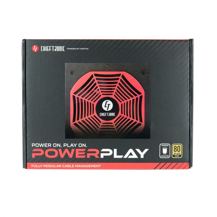 Блок живлення CHIEFTEC Chieftronic PowerPlay Gold (750W), ATX v2.53, 100-240V, >90%, 80+ Gold, 140мм, 1xMB 24pin(20+4), 1xCPU 8pin(4+4), 3xMolex, 9xSATA, 4xPCIe 8pin(6+2), CE, CB, TUV, FCC, RoHS, Fully Modular, Retail