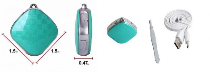 Кулон з GPS трекером GOGPS D15 зелений