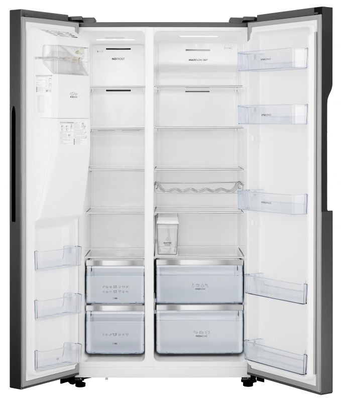 Холодильник SBS Gorenje NRS9182VB, 179х68х91см, 2 двері, 368( 167)л, А++, Total NF, Інв. , Зона св-ті, Зовн. Диспл, Чорний