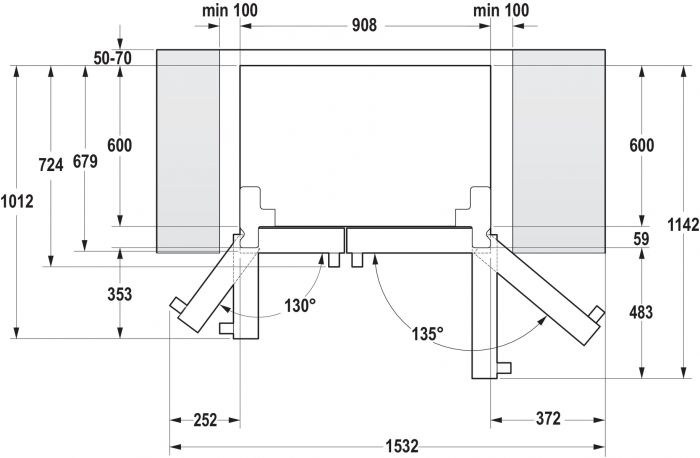 Холодильник SBS Gorenje NRS9182VB, 179х68х91см, 2 двері, 368( 167)л, А++, Total NF, Інв. , Зона св-ті, Зовн. Диспл, Чорний