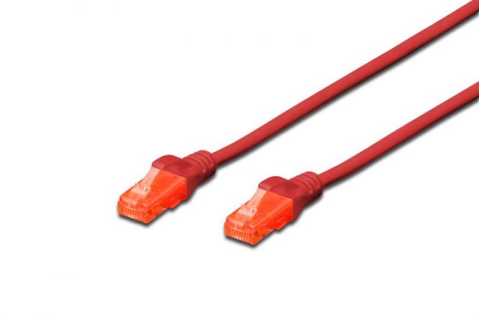 Патч-корд DIGITUS CAT 6 UTP, 3м, AWG 26/7, CCA, PVC, червоний