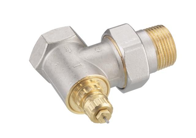 Клапан термостатичний Danfoss RA-G, DN 25, вх. 1" - вих. 1", кутовий, нікель