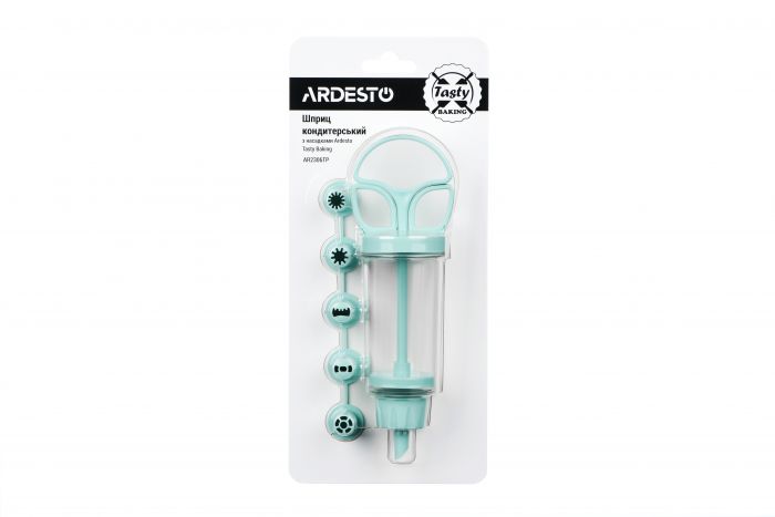 Шприц кондитерський з насадками Ardesto Tasty baking, тіфані голубий, пластик
