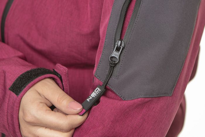 Куртка робоча NEO Softshell Woman Line, розмір S (36), легка, водонепроникна, вітронепродувна, дихаюча, внутрішня підкладка фліс, червона