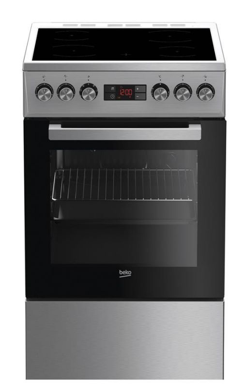 Плита електрична Beko FSM57300GX - склокераміка/50х60 см/4 зони/7 функц/дисплей/55л/нерж. сталь