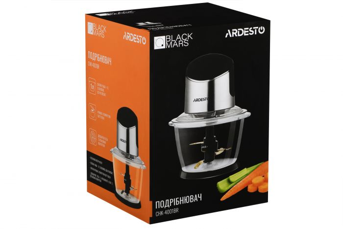 Подрібнювач Ardesto CHK-4001BR - 400Вт/1л/  покриття soft touch/ срібл.-чорний