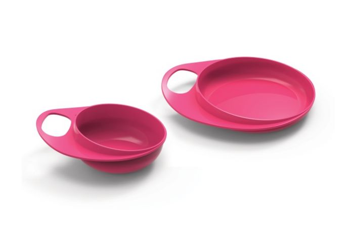 Тарілка для годування Nuvita Easy Eating 2шт. рожева, глибока і дрібна NV8461Pink
