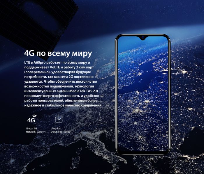 Смартфон Blackview A60 Pro 3/16GB Dual SIM Interstellar Black