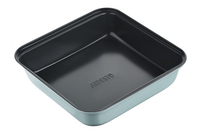 Форма для випікання Ardesto Tasty baking 23,2*22 см квадратна, сірий,голубий, вуглецева сталь