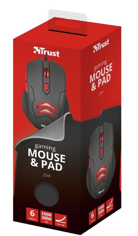 Миша + килимок TRUST Ziva Gaming USB Black