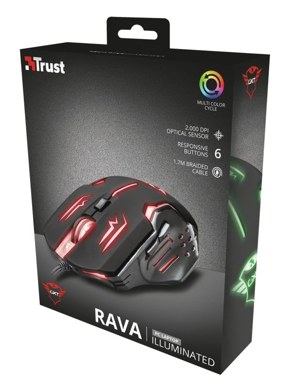 Миша Trust GXT108 RAVA USB Black