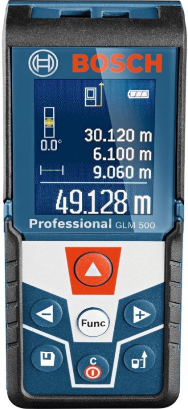 Далекомір лазерний Bosch GLM 500 ± 1.5 мм, 0.05 – 50 м, IP 54.