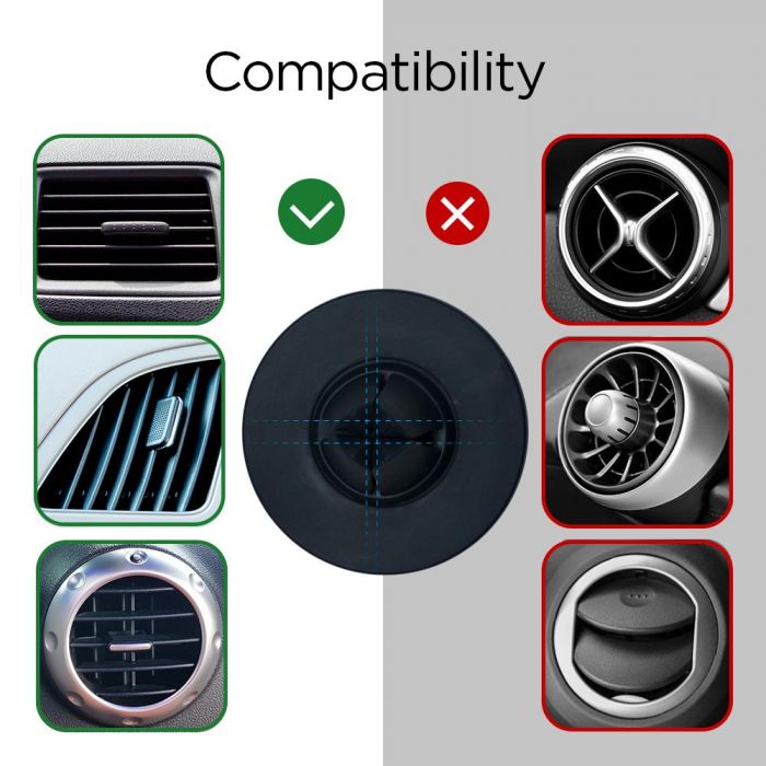Тримач автомобільний Spigen Kuel H12 Air Vent Magnetic Swivel Car Mount Holder Black