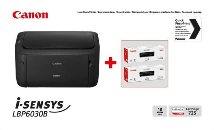 Принтер А4 Canon i-SENSYS LBP6030B (бандл с 2 картриджами)