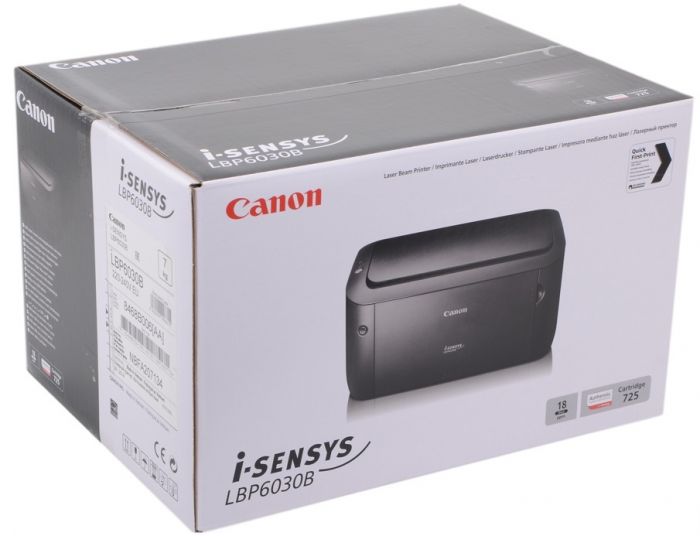 Принтер А4 Canon i-SENSYS LBP6030B (бандл с 2 картриджами)