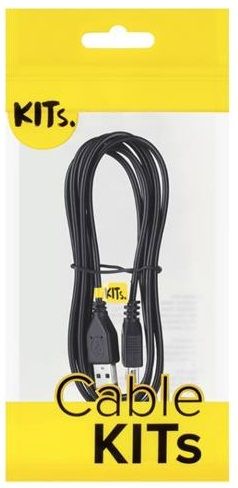 Кабель KITs USB 2.0 (AM/AF) black, 1.8m