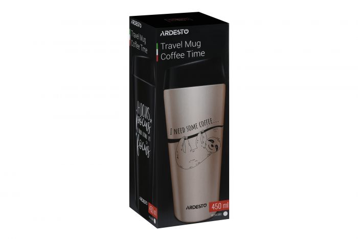Термокухоль Ardesto Coffee time Bradypus 450 мл, беж, нержавіюча сталь