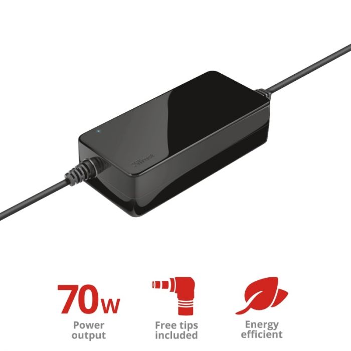 Адаптер живлення Trust Primo 70W-19V Universal Laptop Charger BLACK