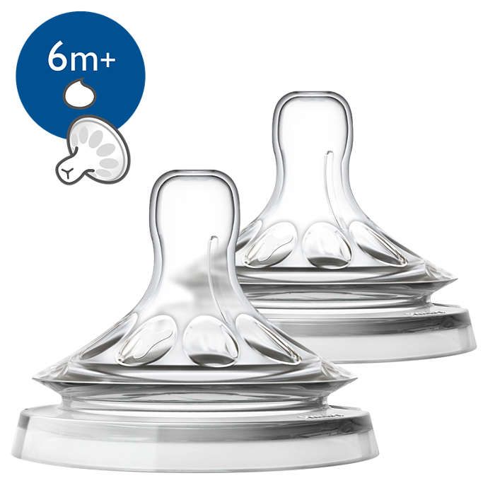 Соска силіконова Avent “NATURAL 2.0”, 6 міс.+, для густої їжі, 2 шт