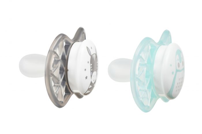 Пустушка Nuvita NV7067 Air55 Explorer симетрична 0m+ (зебра, пінгвін) 2шт