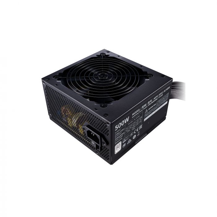 Блок живлення Cooler Master MWE White V2 (500W), ATX v2.52, 200-240V, 85%, 80+ White(230V Only), 120мм, 1xMB 24pin(20+4), 1xCPU 8pin(4+4), 3xMolex, 6xSATA, 2xPCIe 8pin(6+2), CE, CB, TUV, FCC, RoHS, Retail