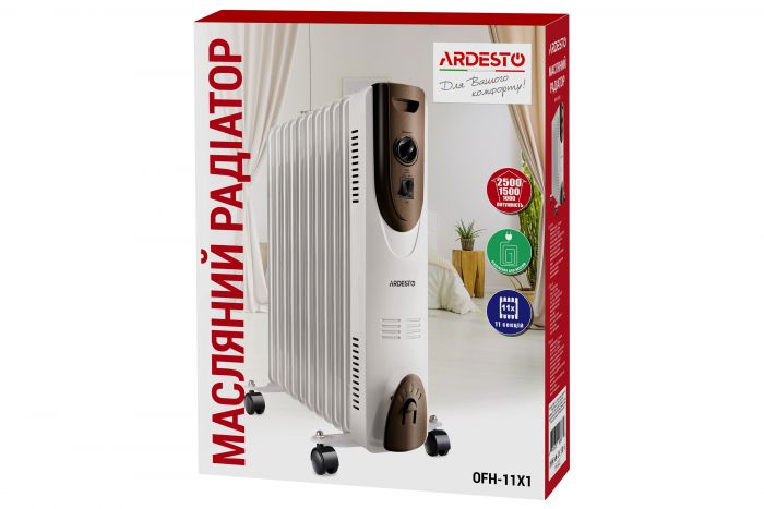 Масляний радіатор Ardesto OFH-11X1, 11 секцій, 2500 Вт