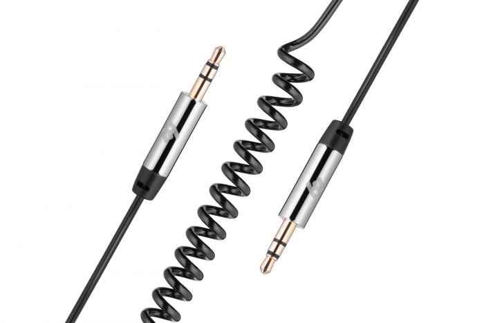 Кабель 2E аудіо (jack 3.5mm-M/jack 3.5mm-M, Coiled, 1.8m, black