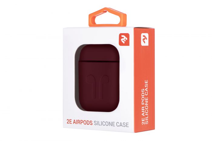 Чохол 2Е для Apple AirPods, Pure Color Silicone Imprint (1.5mm),  Marsala