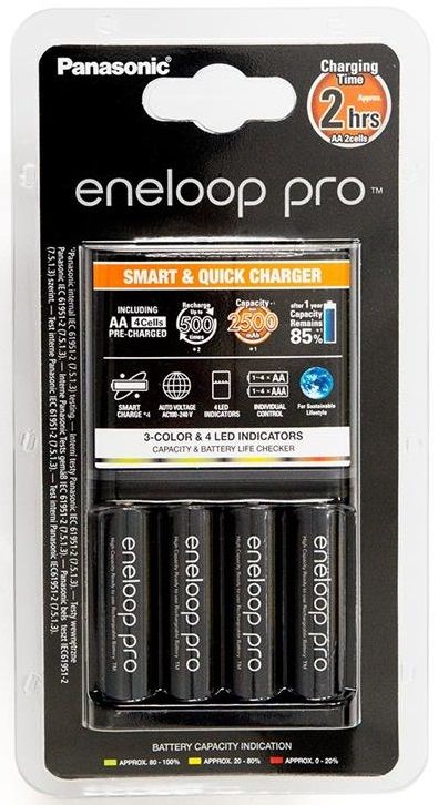 Зарядний пристрій Panasonic Smart-Quick Charger+Eneloop Pro 4AA 2500 mAh NI-MH