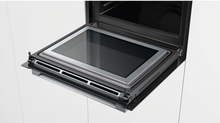 Вбудовувана духова шафа з мікрохвильовим режимом та ф-ю пари Bosch HNG6764B6 - Ш-60см/67 л./диспл/чорний