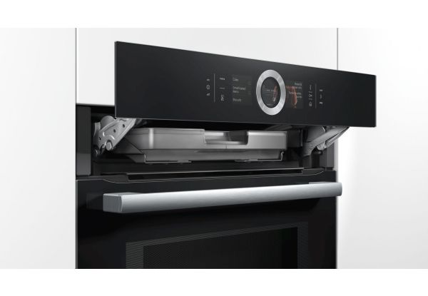 Вбудовувана духова шафа з мікрохвильовим режимом та ф-ю пари Bosch HNG6764B6 - Ш-60см/67 л./диспл/чорний