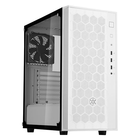Корпус SilverStone FARA FAR1W-G,MidT, USB3.0x2, USB2.0x1, 1x120мм, скло (бічна панель), без БЖ, білий