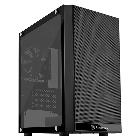 Корпус SilverStone PRECISION PS15B-G, MiniT,USB3.0Type-Ax2, 1x120мм,скло(бічна панель),без БЖ,чорний
