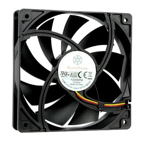 Корпусний вентилятор SilverStone SST-FN121-P 120мм, 3пін,1200 rpm ± 200 rpm, чорний